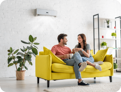 couple sitting on sofa